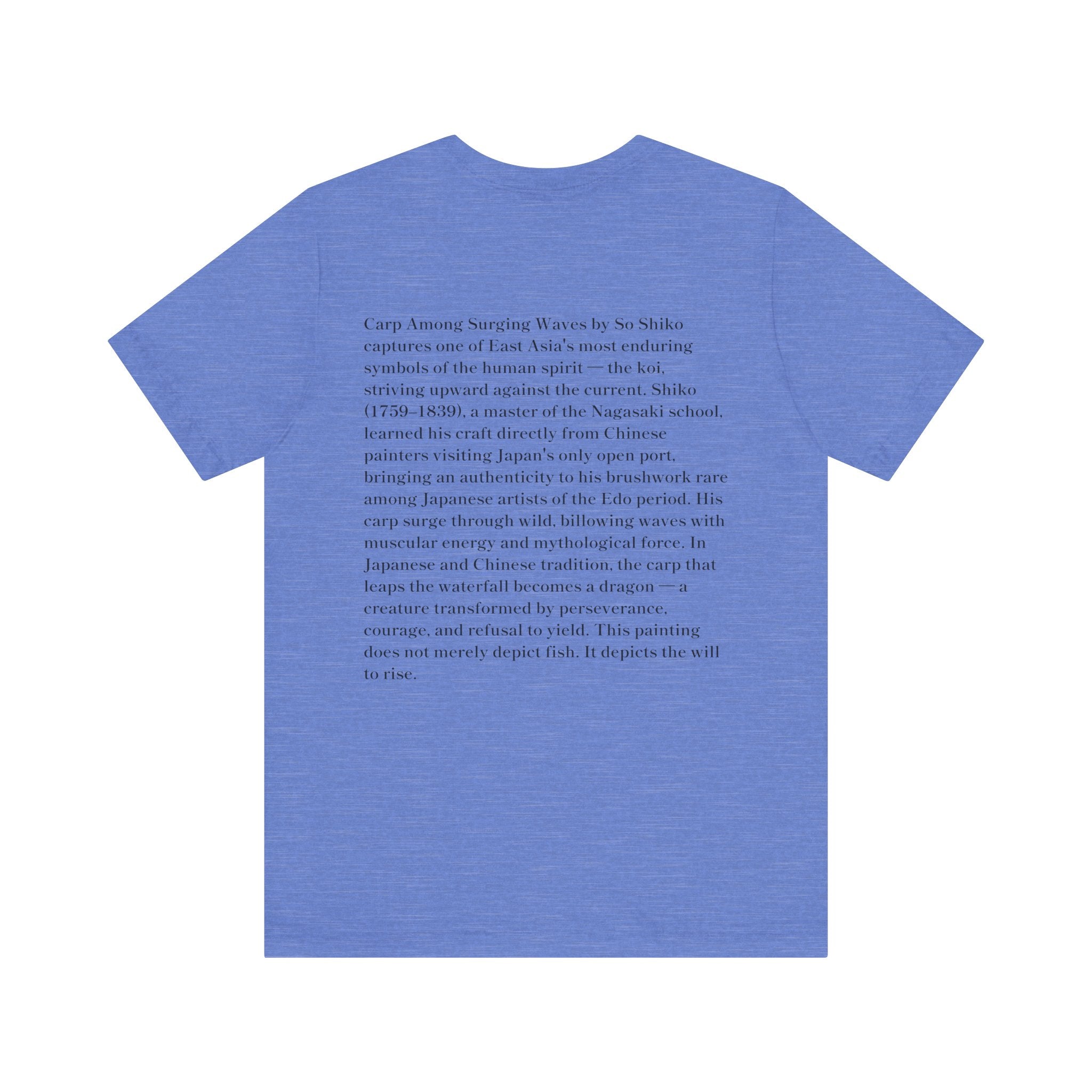 Japanese Art T-Shirt, So Shiko Carp Leaping Waves, Museum Tee, Edo Period Koi Fish Perseverance Gift