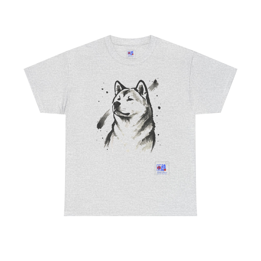 Akita Inu Sumi Ink Portrait T-Shirt — Japanese Ink Wash Dog Tee