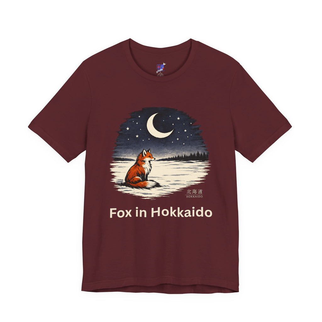 Hokkaido Fox — Kitsune Under the Winter Moon | Japanese Night Fox Graphic Tee