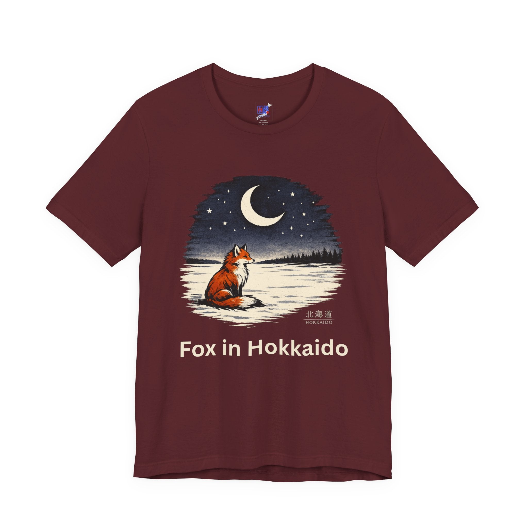 Hokkaido Fox — Kitsune Under the Winter Moon | Japanese Night Fox Graphic Tee