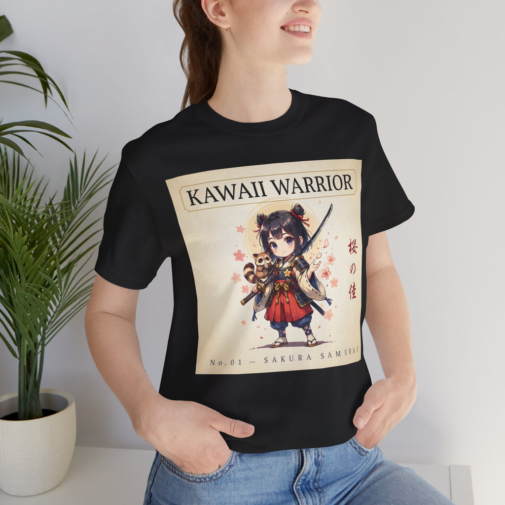 Kawaii Sakura Samurai T-Shirt — Cute Anime Warrior Tee