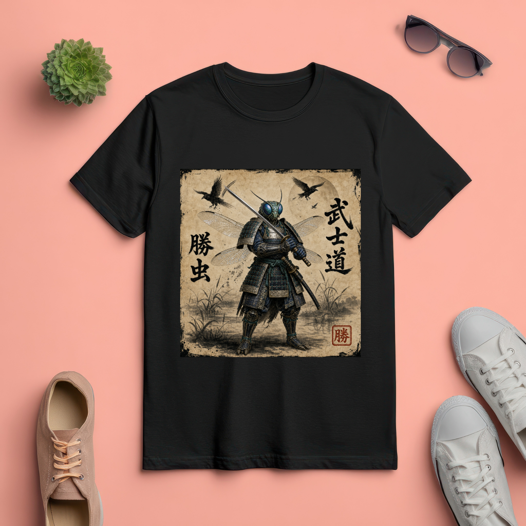 Samurai Dragonfly Warrior Tee Version 2 — Bushidō Ink Warrior Graphic T-Shirt
