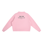 CoolyJapan Fleece Mock-Neck Crop Sweatshirt — 350gsm Heavyweight Women's