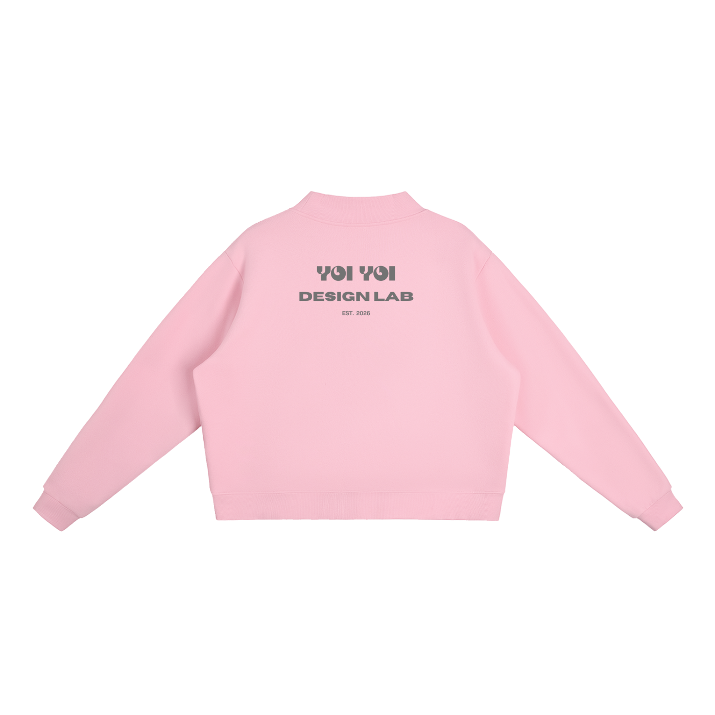 CoolyJapan Fleece Mock-Neck Crop Sweatshirt — 350gsm Heavyweight Women's