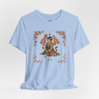 Floral Vintage Cat Tee — '美貓' Asian-Inspired Graphic T-Shirt