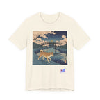 Shiba Inu Night Stroll T-Shirt | Japanese Bridge Ukiyo-e Style