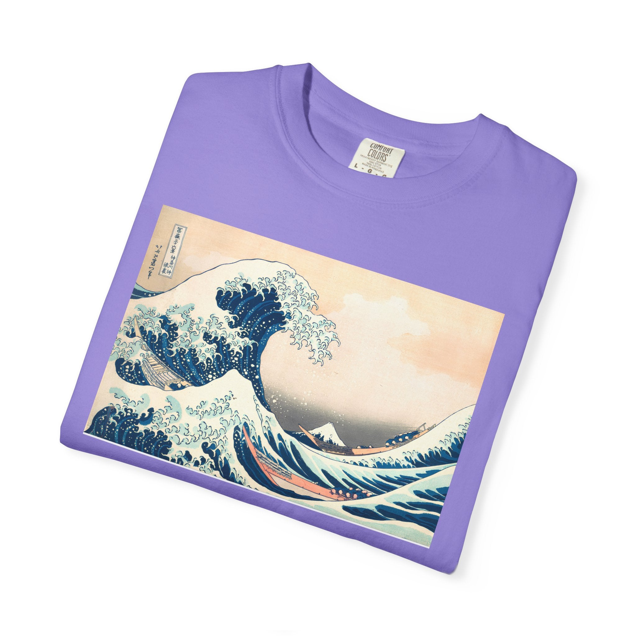 "The Great Wave of Kanagawa" Hokusai Art Tee — Comfort Colors 1717 Vintage Fit T-Shirt for Women