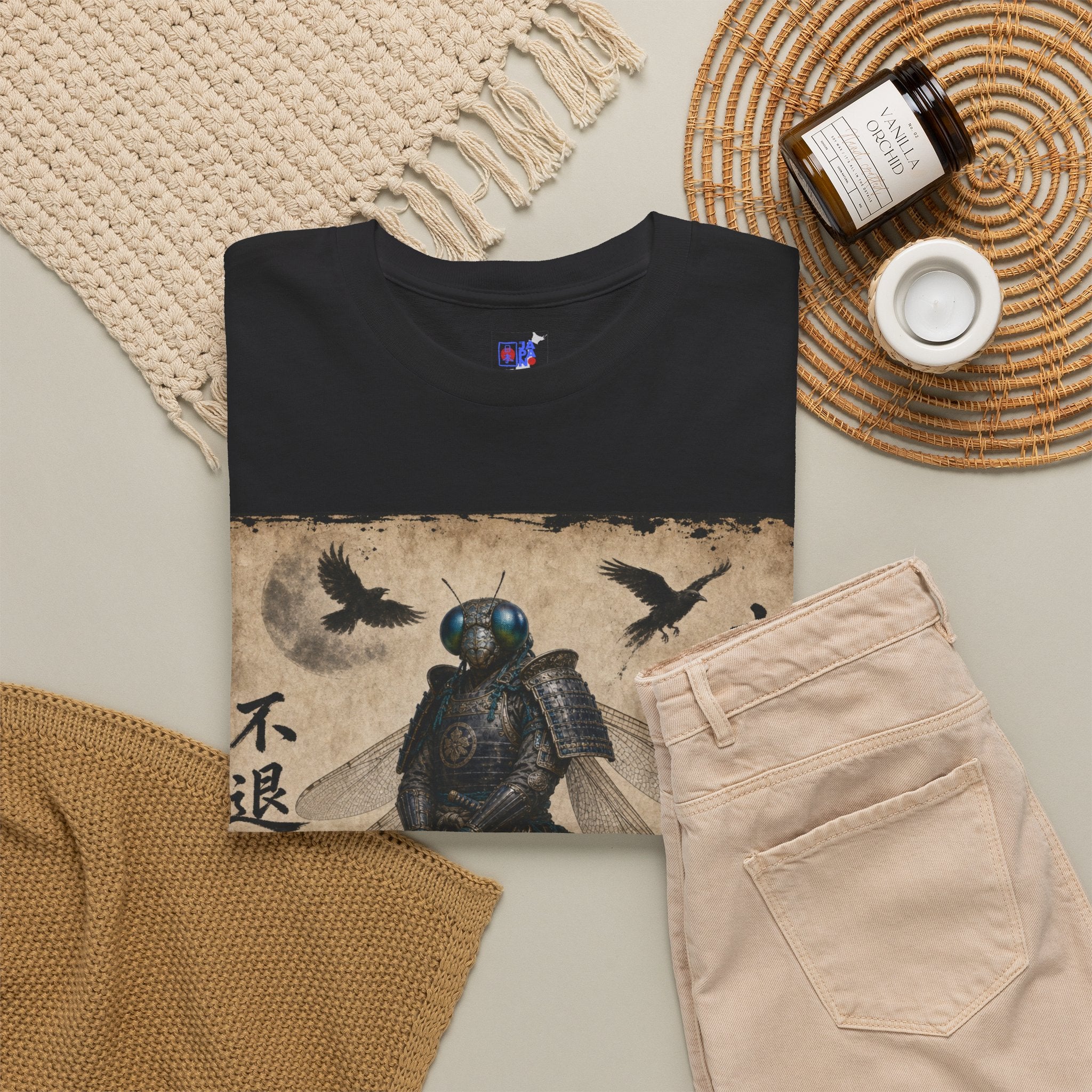 Samurai Dragonfly Warrior Tee Version 1 — Bushidō Ink Warrior Graphic T-Shirt