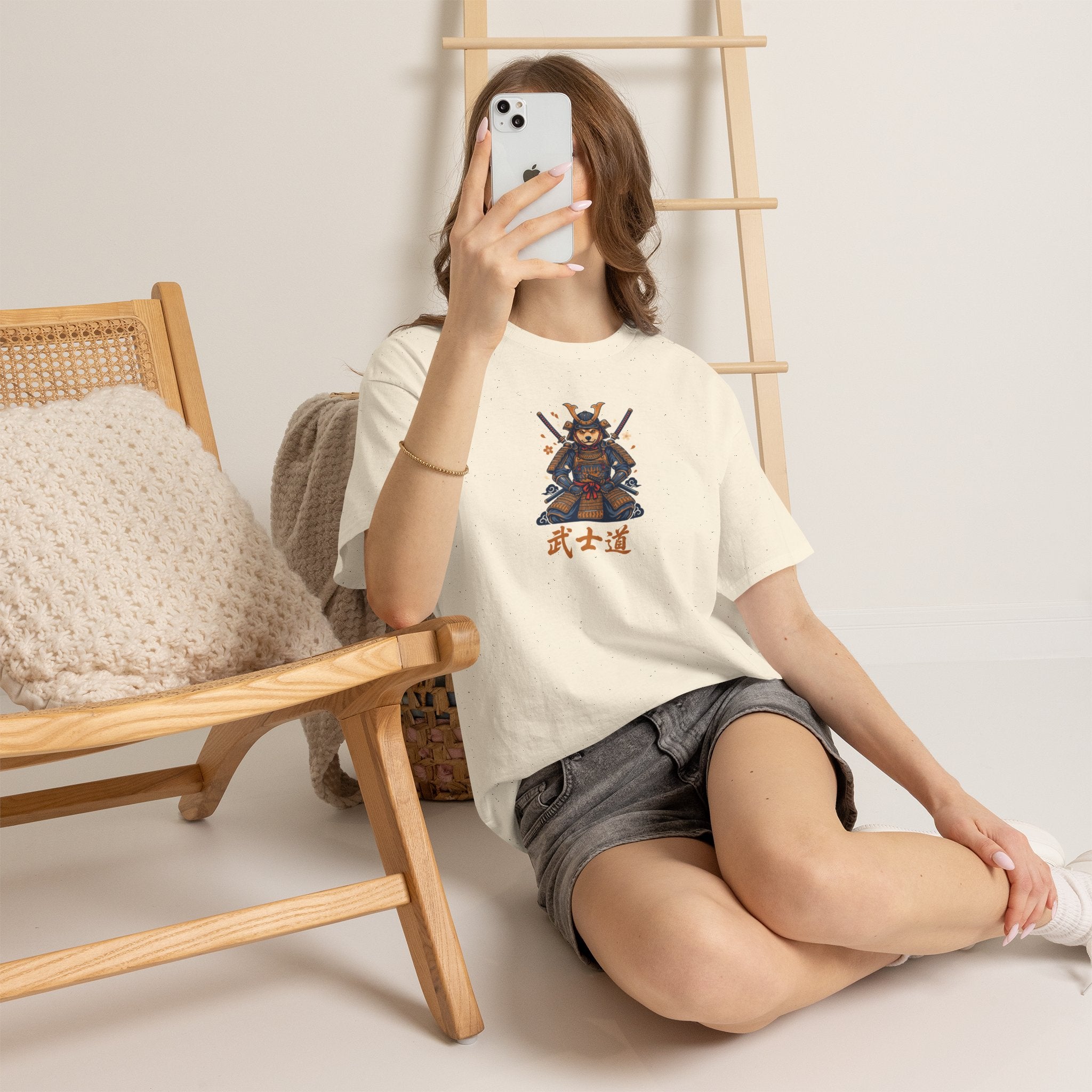 Samurai Warrior Tee, Retro Pixel Art with Bushido