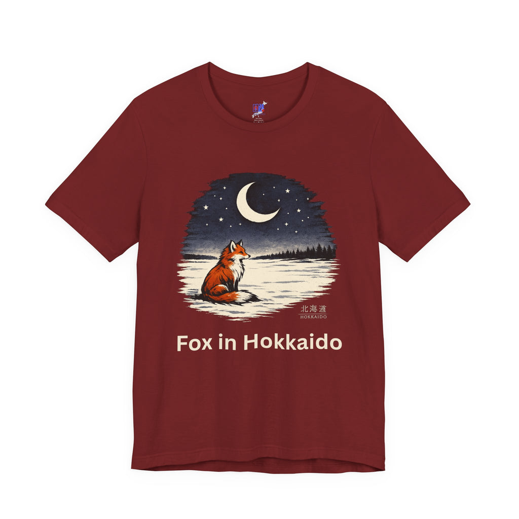 Hokkaido Fox — Kitsune Under the Winter Moon | Japanese Night Fox Graphic Tee