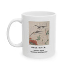Teisai Hokuba "Swallows and Peonies,"  Edo-period Surimono Art Mug, Japanese Museum Collection (11oz, 15oz)
