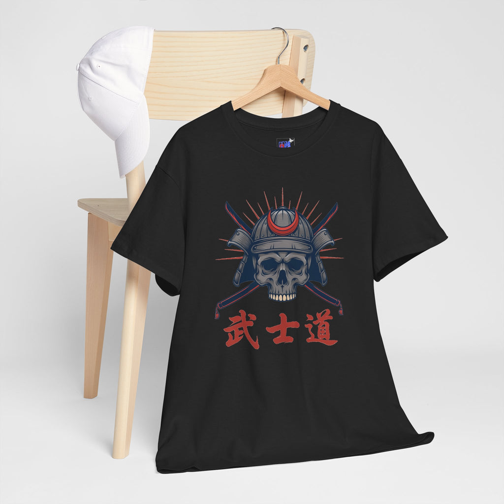 Samurai Skull Tee | Kanji Bushido Helmet Graphic Shirt