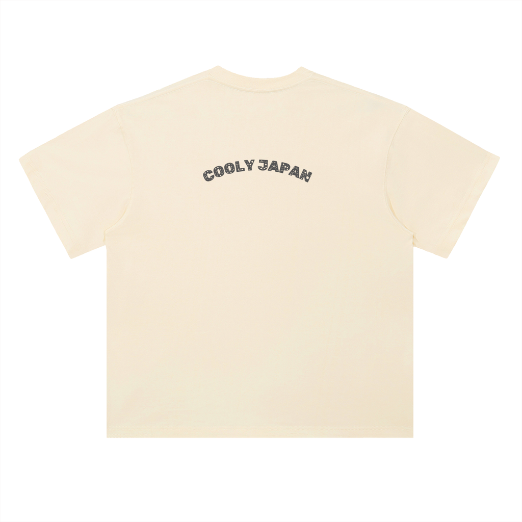 Cooly Japan Rising Sun Logo Tee — Black Oversized Drop-Shoulder T-Shirt (300gsm)