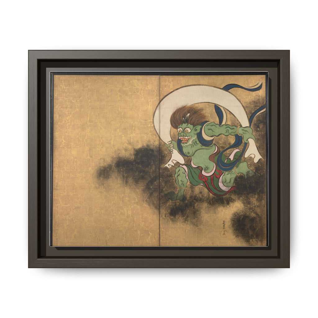 Fujin Wind God Framed Canvas Print, Ogata Korin Edo Period Japanese Art, Rinpa Schoo, Museum Reproduction, Japanese Mythology Wall Art