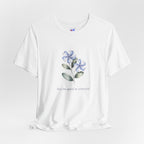 Wasurenagusa "Treasure Yourself" Tee — Minimal Japanese Botanical Self-Compassion Shirt
