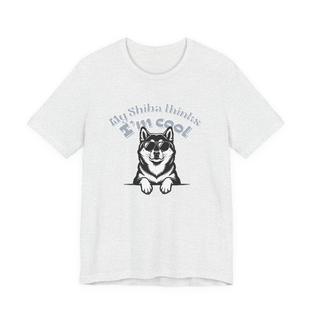 My Shiba Thinks I'm Cool, Shiba Inu Sunglasses Graphic Tee, Japanese Dog Lover Gift, Unisex T-Shirt