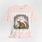Leopard Garden Tee — Vintage Botanical Cat Graphic Shirt