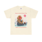 Mindful Monkey Tee — "Have Some Green Tea, Relax and Be Mindful" Cute Zen T-Shirt