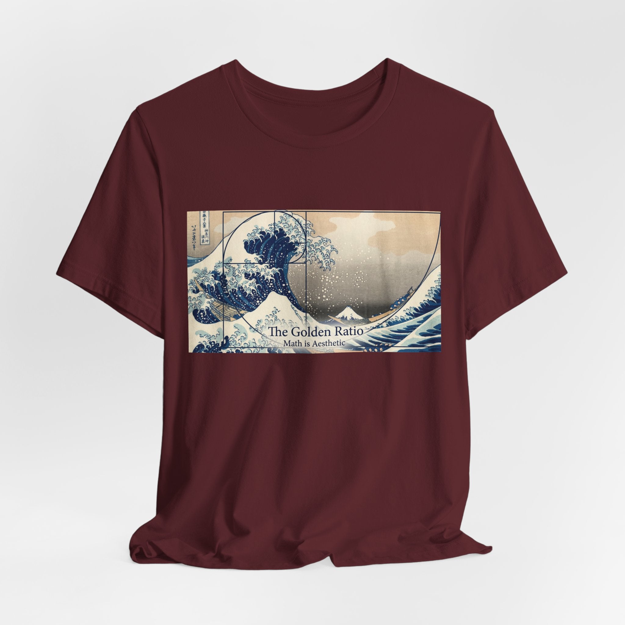 The Great Wave with Golden Ratio T-Shirt | Hokusai Wave Math Art