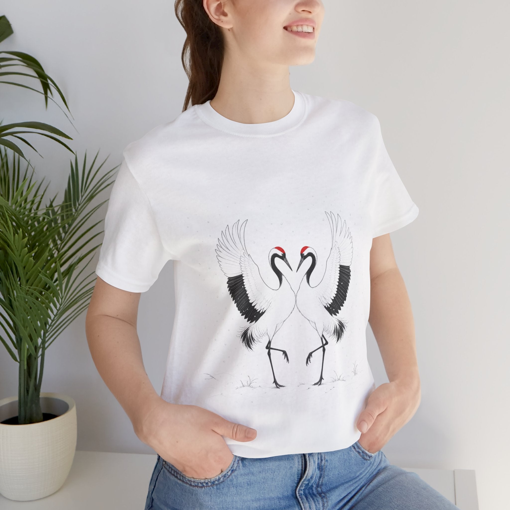 Dancing Tsuru — Red-Crowned Cranes Courtship Print | Japanese Fine Art