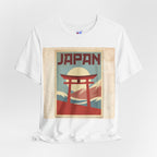 Japan Vintage Travel Poster T-Shirt — Torii Gate Sunrise Mountain Tee