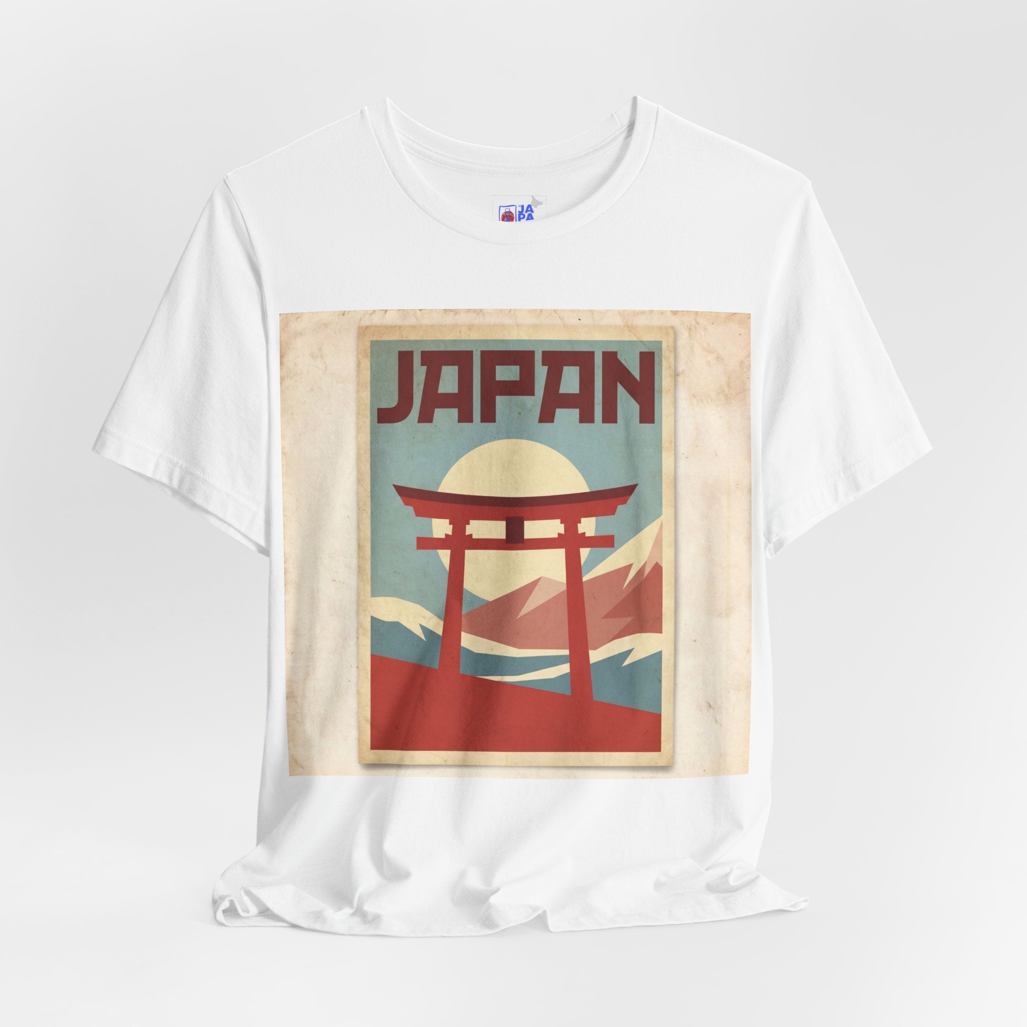 Japan Vintage Travel Poster T-Shirt — Torii Gate Sunrise Mountain Tee