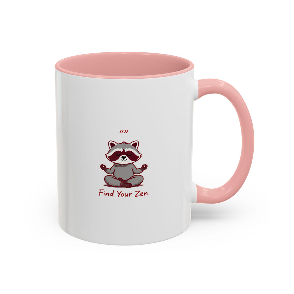 Zen Racoon Coffee Mug - "Find Your Zen" Accent Ceramic Mug