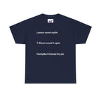 Lawson Saved My Life. 7-Eleven Saved It Again. FamilyMart Finished the Job. | Japan Convenience Store Tee — Dark Edition