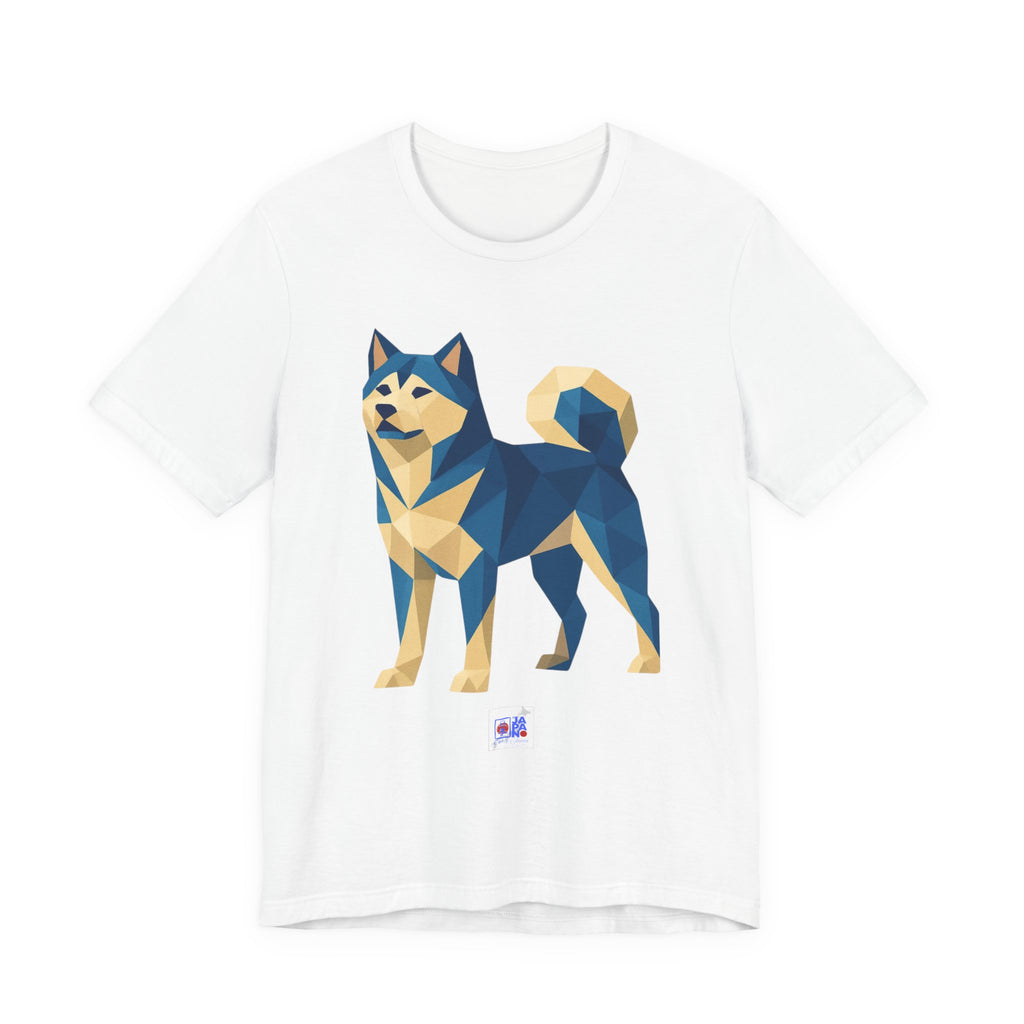 Geometric Shiba Inu T-Shirt — Low Poly Japanese Dog Art Tee