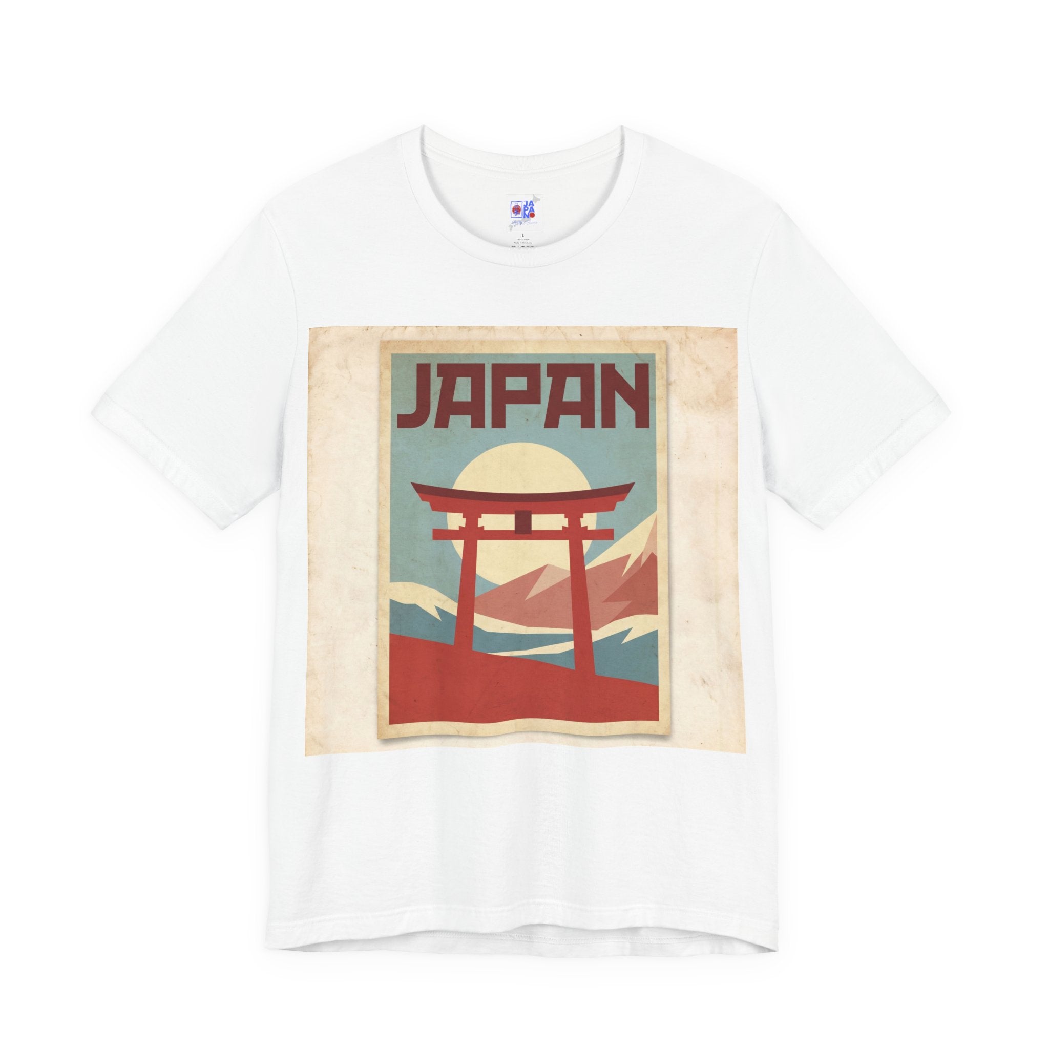 Japan Vintage Travel Poster T-Shirt — Torii Gate Sunrise Mountain Tee