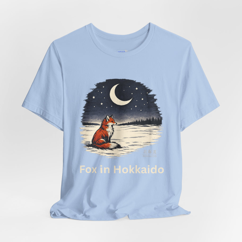 Hokkaido Fox — Kitsune Under the Winter Moon | Japanese Night Fox Graphic Tee