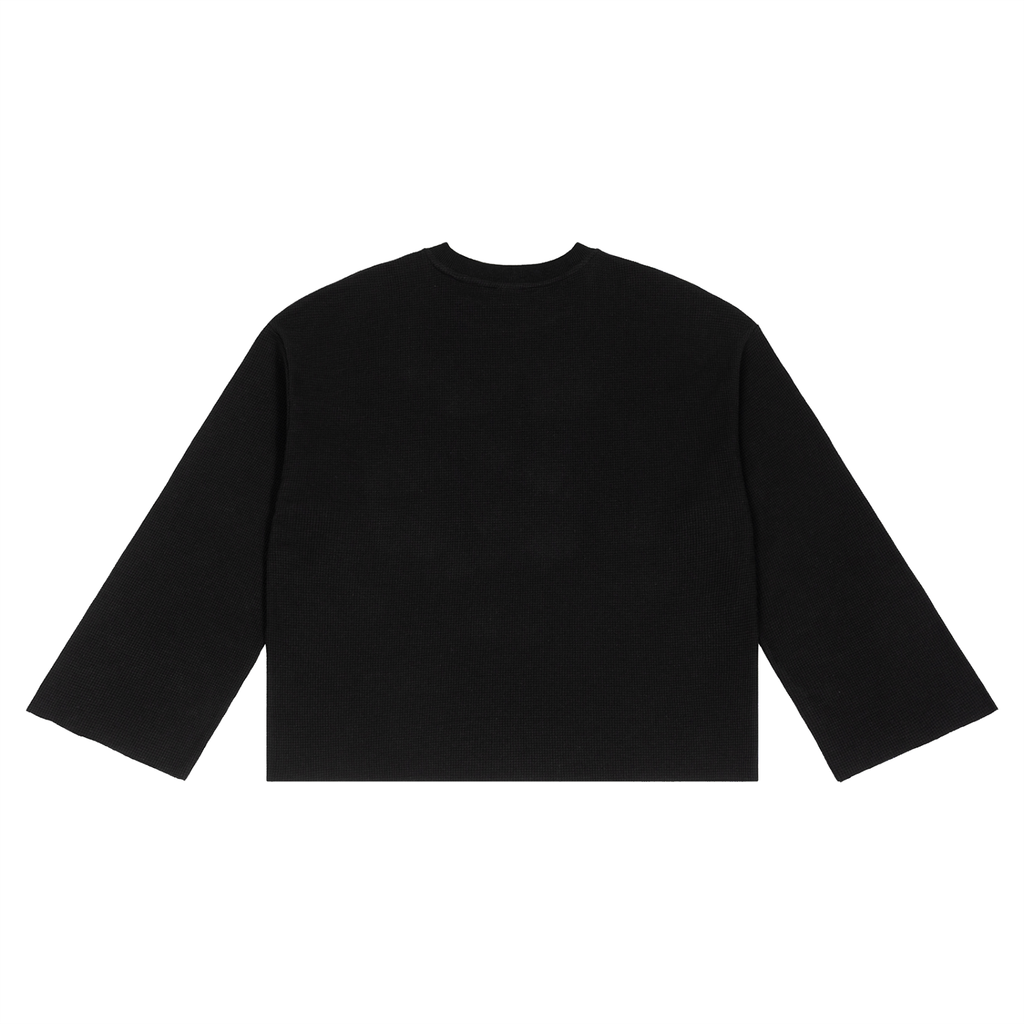 YOIYOI ART Lab — XVI Tarot Avant-Garde Waffle Sweatshirt | Raw Edge Unisex