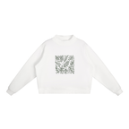 CoolyJapan Fleece Mock-Neck Crop Sweatshirt — 350gsm Heavyweight Women's