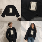YOI YOI ART Lab — XVI Tarot Sun Waffle Sweatshirt | Raw Edge Unisex