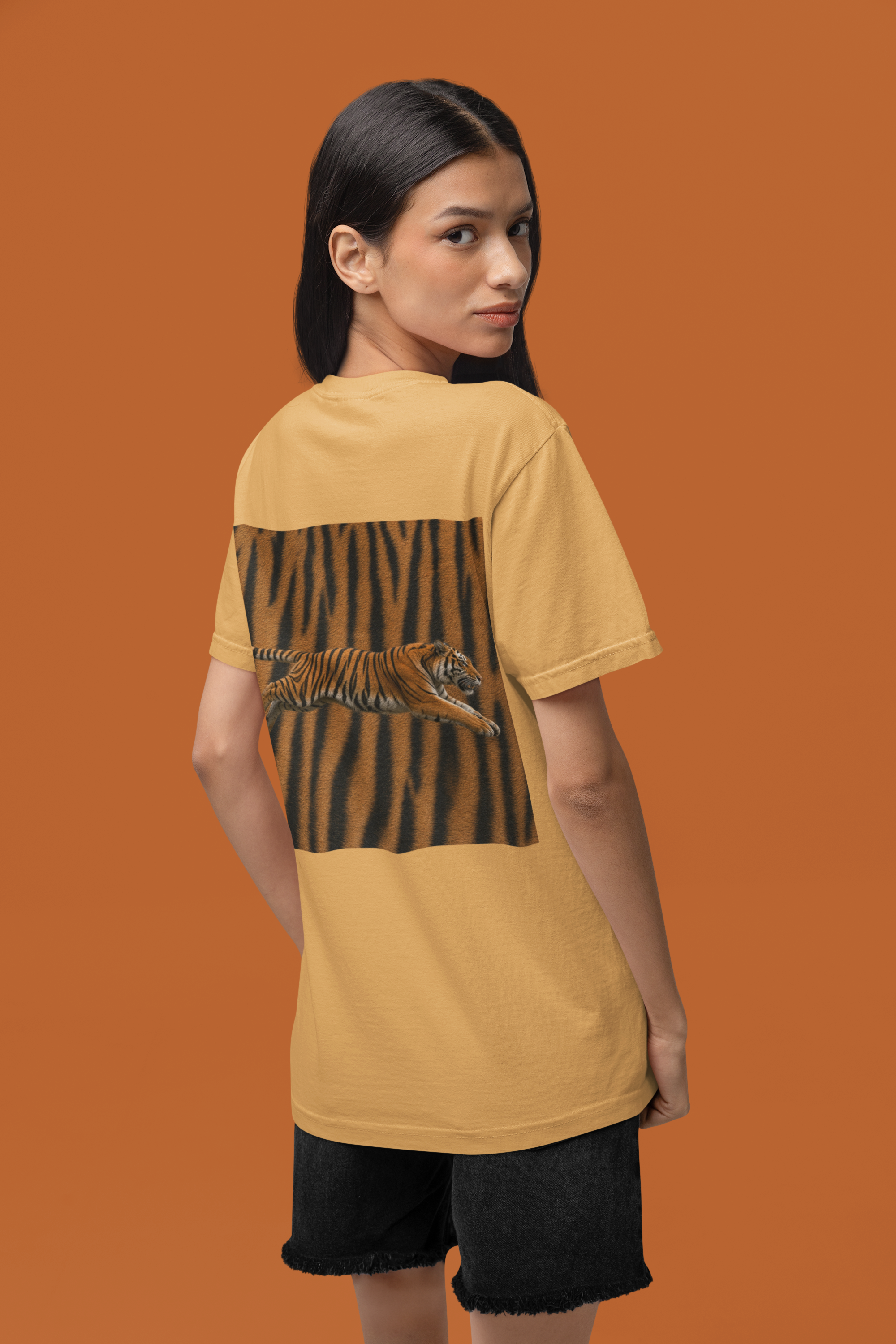 CoolyJapan — Tora 虎 Leaping Tiger Tee | Light Color | Comfort Colors 1717