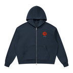 CoolyJapan Signature Drop Shoulder Full-Zip Hoodie — 360gsm Heavyweight Cotton Blend