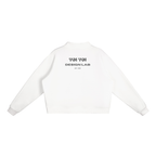 CoolyJapan Fleece Mock-Neck Crop Sweatshirt — 350gsm Heavyweight Women's