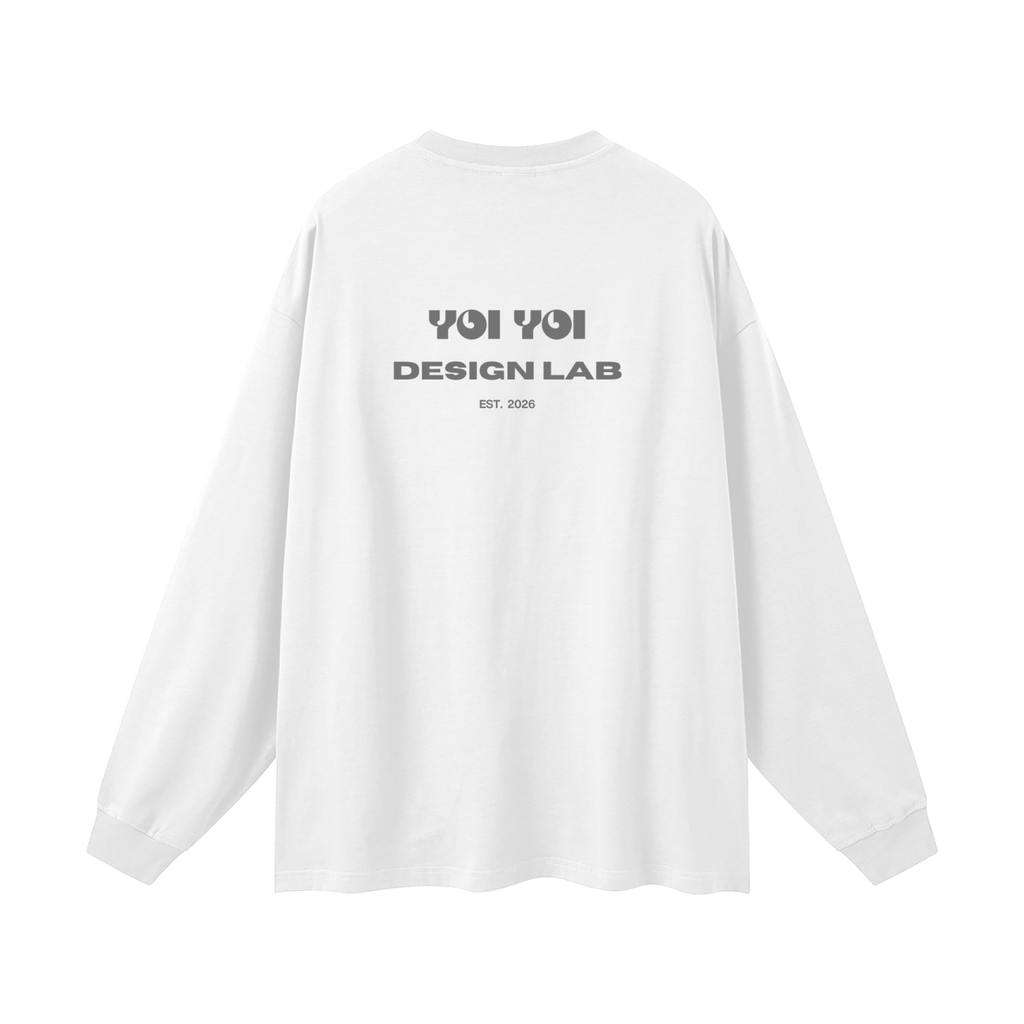 CoolyJapan Oversized Long Sleeve Tee — 305gsm Heavyweight Pure Cotton Drop Shoulder