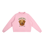 CoolyJapan Fleece Mock-Neck Crop Sweatshirt — 350gsm Heavyweight Women's