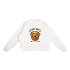 CoolyJapan Fleece Mock-Neck Crop Sweatshirt — 350gsm Heavyweight Women's