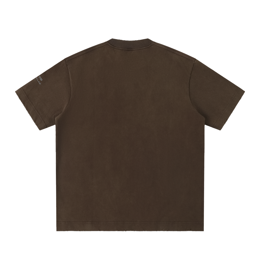 Heavyweight Vintage Washed Frayed T-Shirt (430gsm)