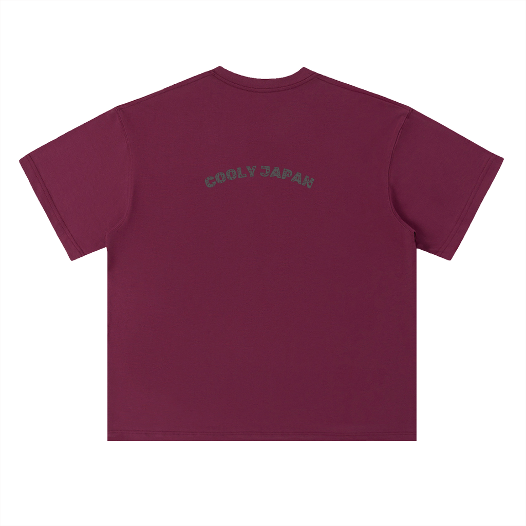 Cooly Japan Rising Sun Logo Tee — Black Oversized Drop-Shoulder T-Shirt (300gsm)